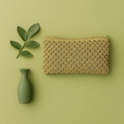 Gold Textured Crochet Clutch
