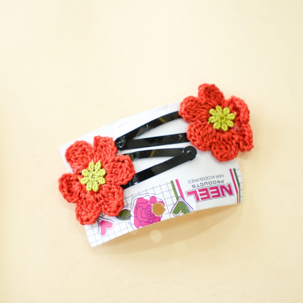 Crochet Flower Hair Clips