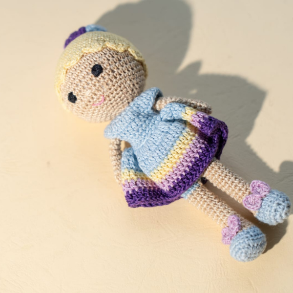 Crochet Doll in Pastel Dress