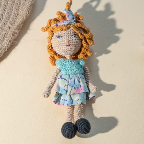 Crochet Doll with Floral Dress - Barbie