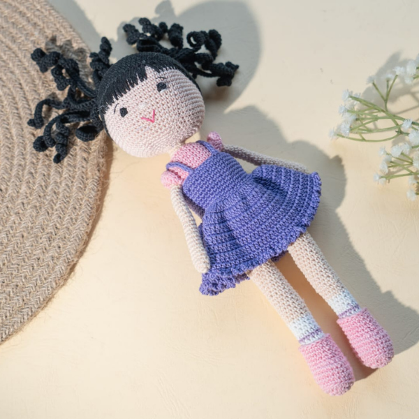 Crochet Doll in Purple Dress