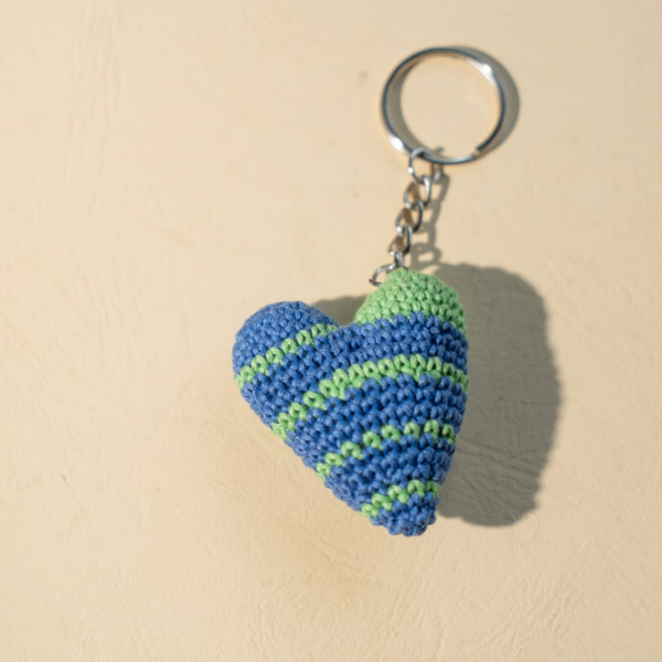 Crochet Heart Keychain