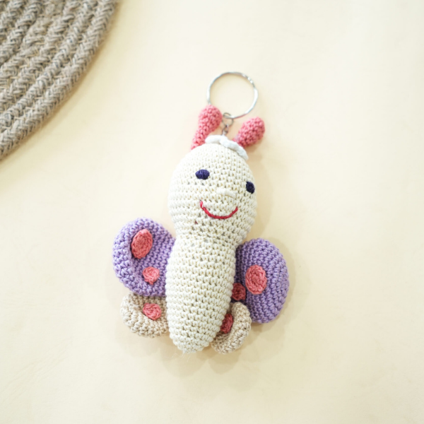 Crocheted Butterfly Keychain