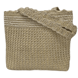 Simple Elegance Golden Crochet Shoulder Bag - Image 2