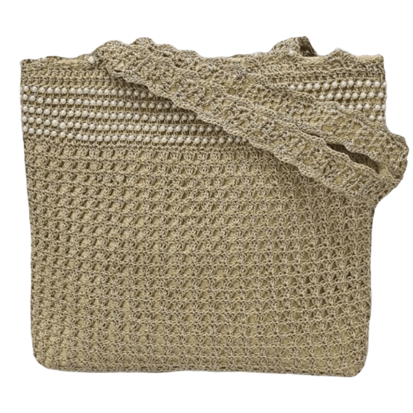Simple Elegance Golden Crochet Shoulder Bag