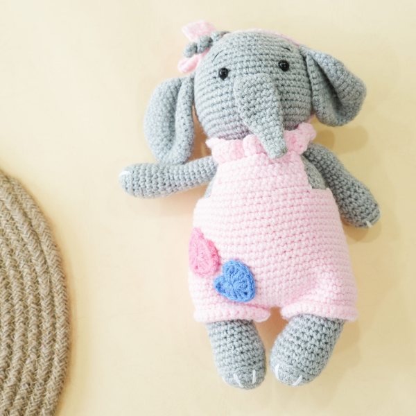 Crochet Elephant Figurine