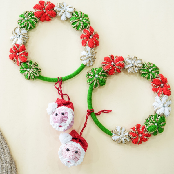 Crochet Christmas Tree & Santa Decoration