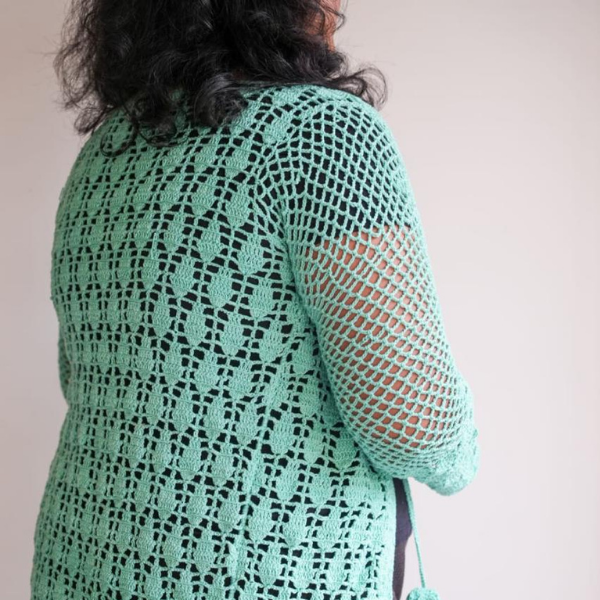 Seafoam Green Crochet Shrug