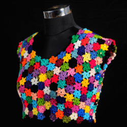 Rainbow Bloom Crochet Blouse - Image 2