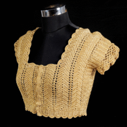Golden Wave Crochet Blouse