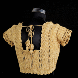 Golden Wave Crochet Blouse - Image 2