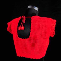 Scarlet Charm Crochet Blouse - Image 2