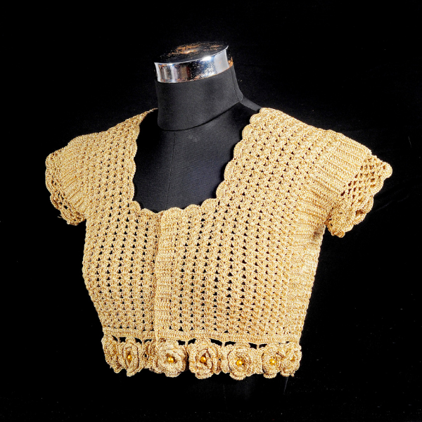Golden Mosaic Crochet Blouse