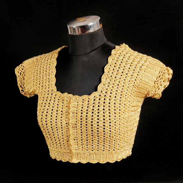 Golden Blossom Crochet Blouse