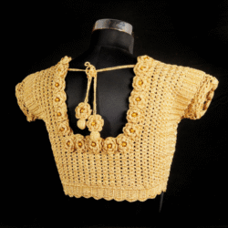 Golden Blossom Crochet Blouse - Image 2