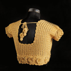 Golden Bloom Crochet Blouse - Image 2