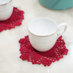 Crochet Tea Coffee Coaster Set of 6 - Image 6