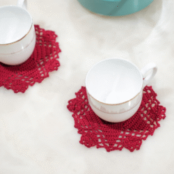 Crochet Tea Coffee Coaster Set of 6 - Image 7