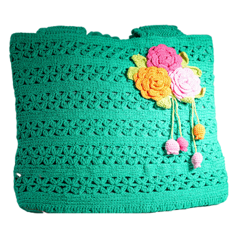 Crochet Patterned Blue Bag