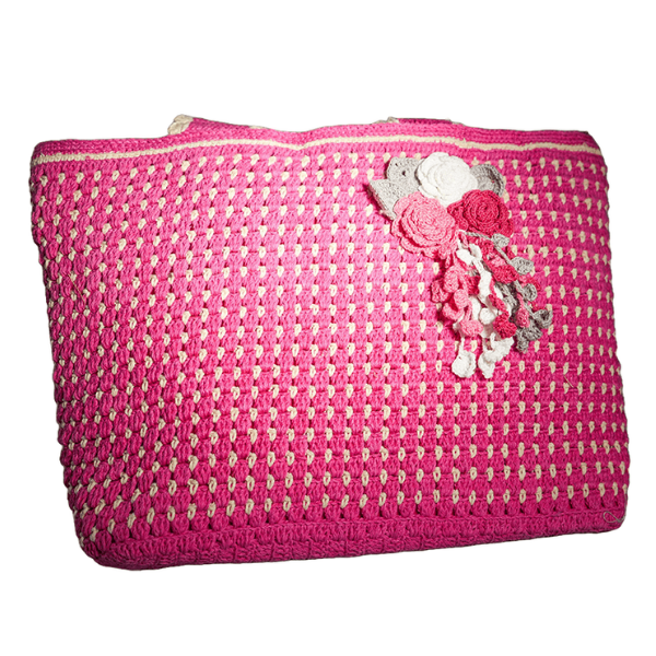 Crochet Patterned Pink Bag