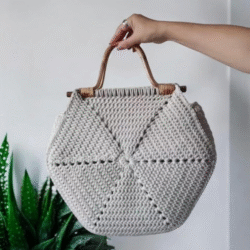 Hexagonal Crochet Handbag
