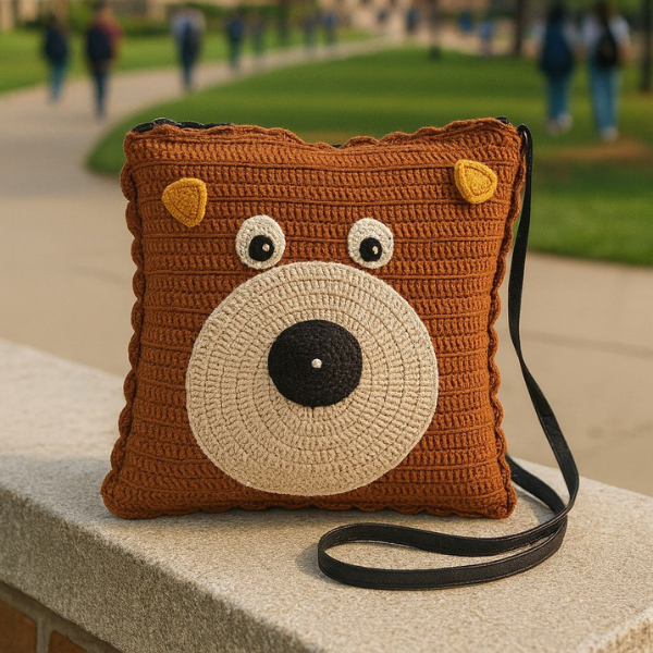 Bear Face Crochet Handbag