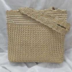 Simple Elegance Golden Crochet Shoulder Bag