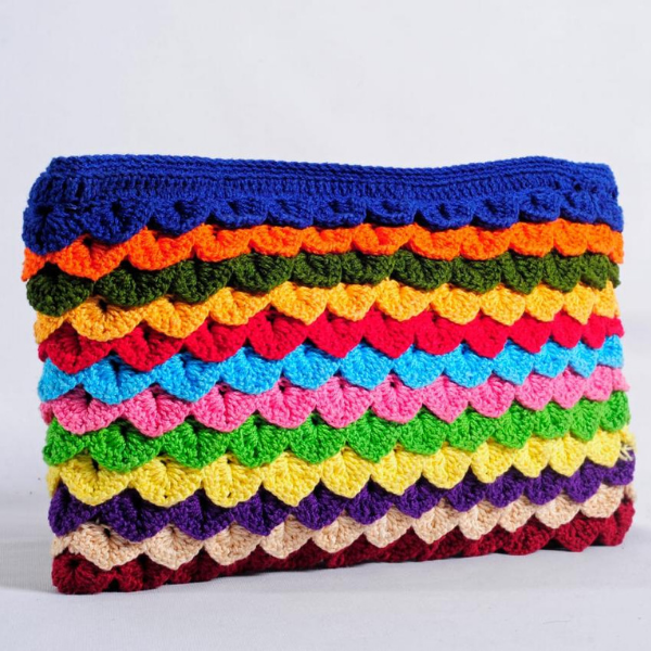 Multicolor Crochet Rainbow Clutch