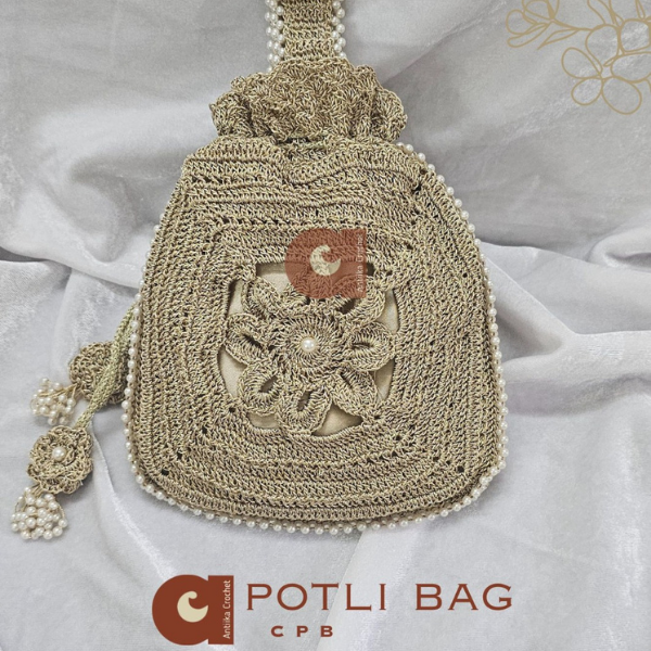 Golden Floral Crochet Batwa