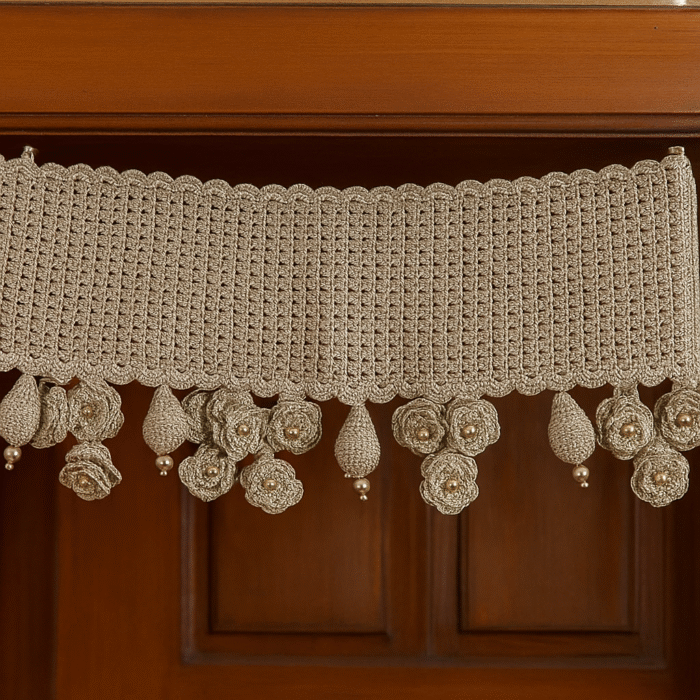 Golden Floral Crochet Toran