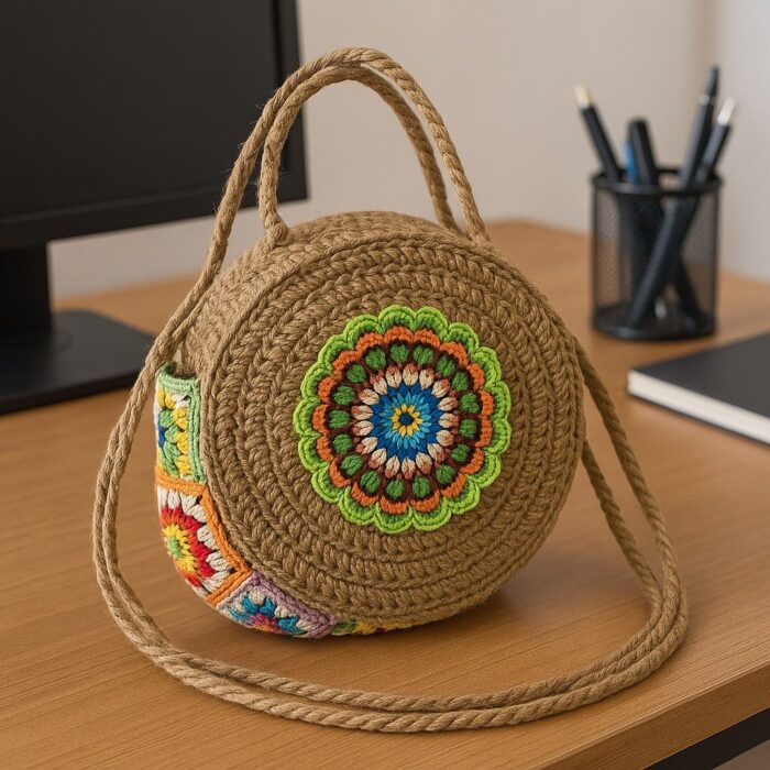 Boho Chic Round Crochet Bag