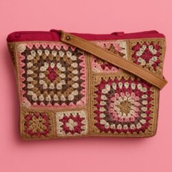 Vibrant Patchwork Crochet Shoulder Bag