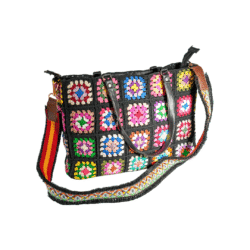 Crochet Multicolor Floral Black - Laptop Bag - Image 5