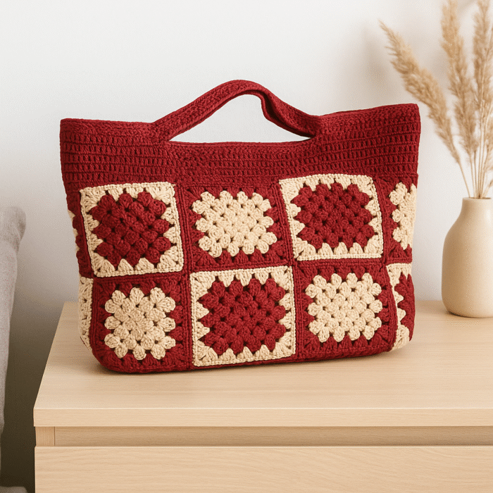 Vintage Patch Crochet Handbag