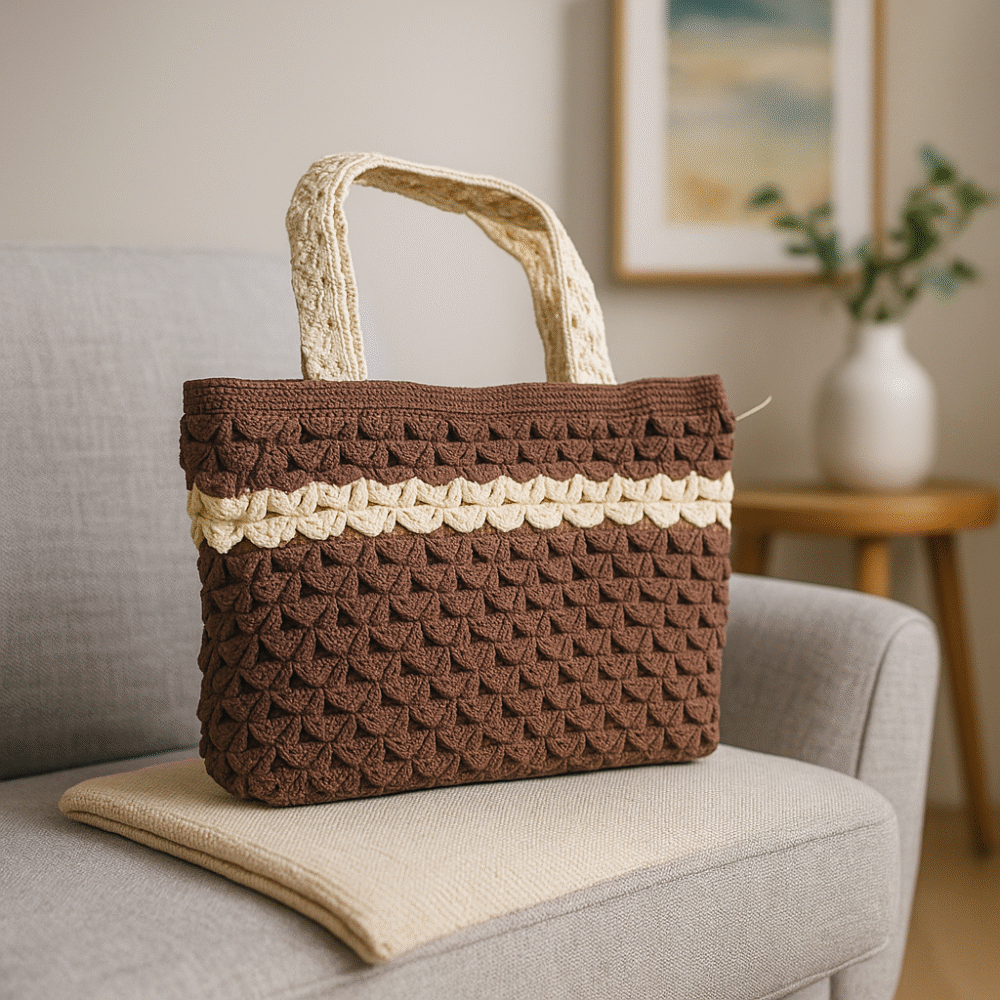 Cocoa Weave Crochet Shoulder Bag