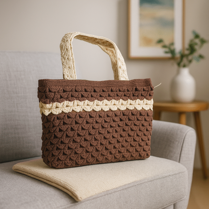 Cocoa Weave Crochet Shoulder Bag