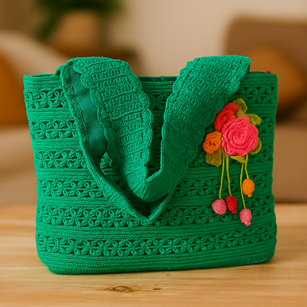 Meadow Bloom Crochet Shoulder Bag