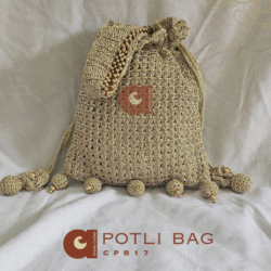 Antique Bloom Crochet Potli - Image 2