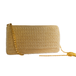 Golden Luxe Crochet Clutch - Image 2