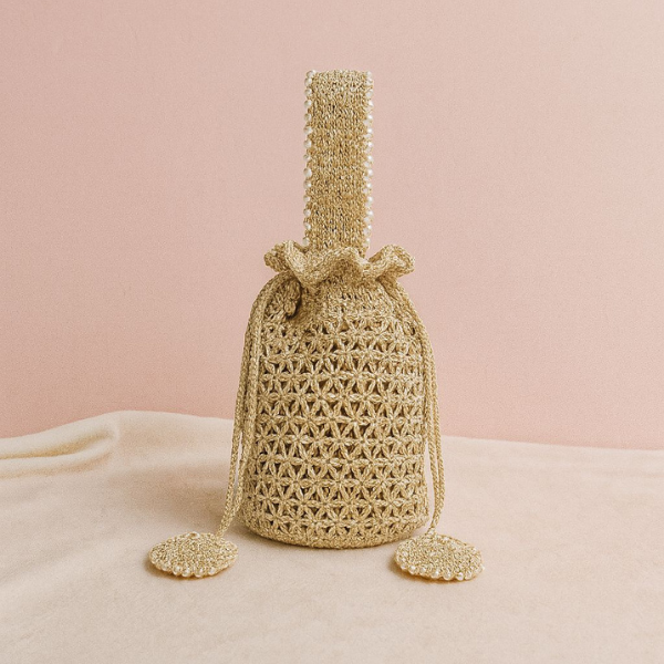 Golden Crochet Cylindrical Batwa