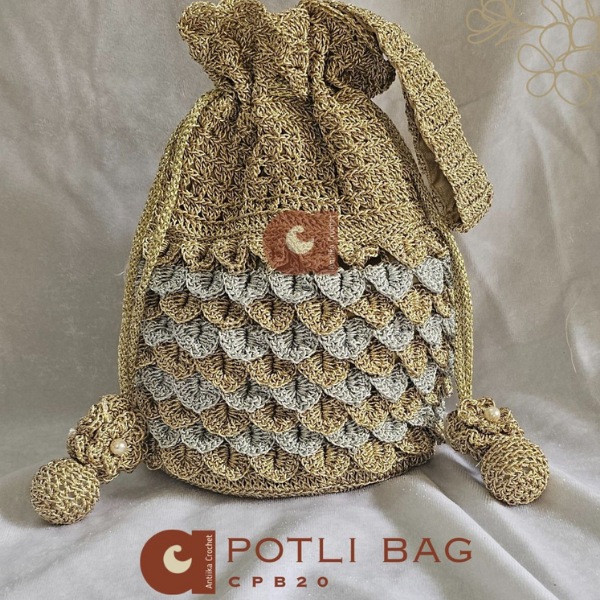 Two-Tone Fish Scale Potli